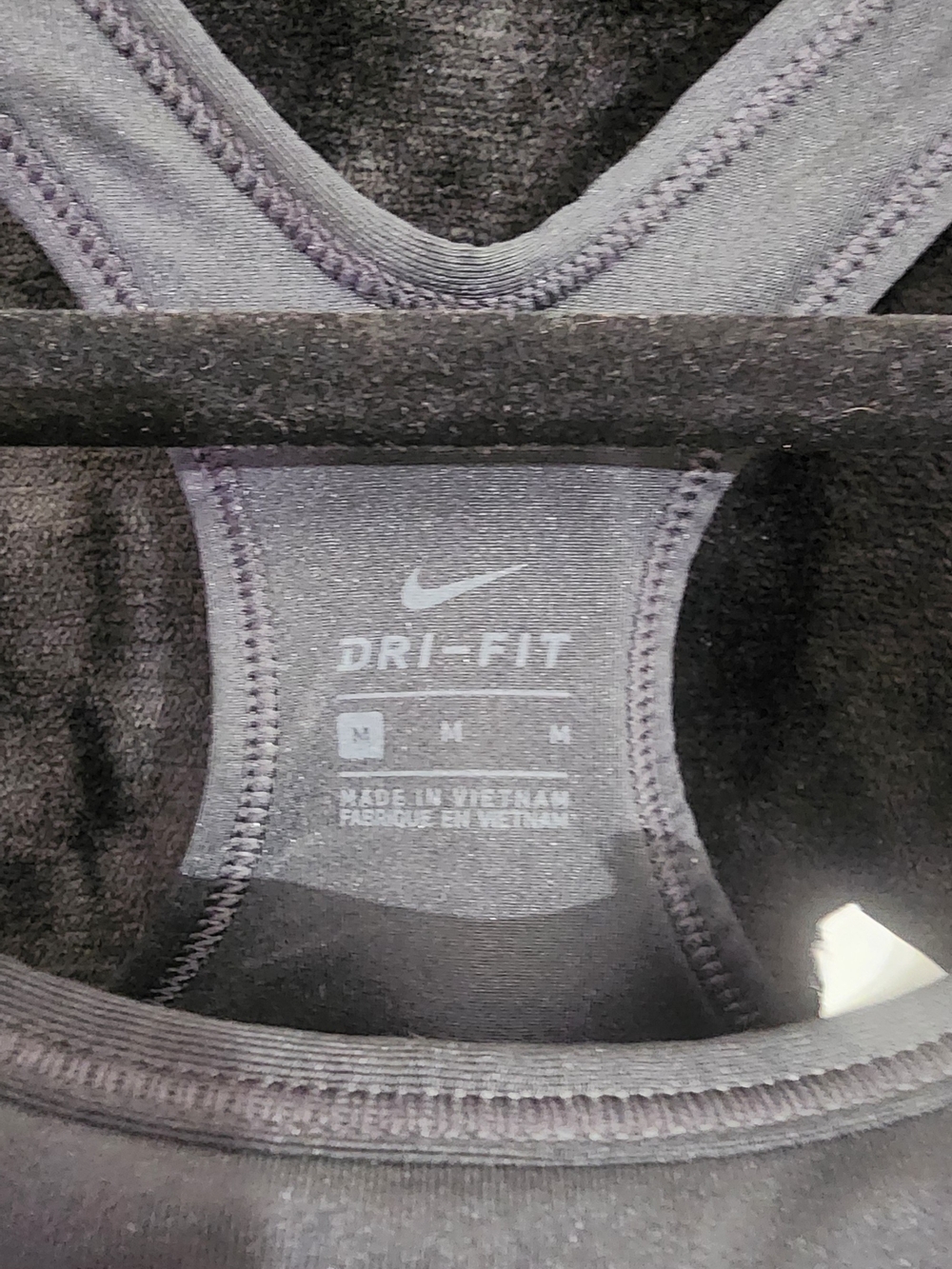 Nike Dri-FIT Women’s Black Racerback Sports Bra – Size M - Picture 2 of 3